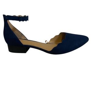Lane Bryant Navy Blue Women's Ankle Strap Flats 11W New